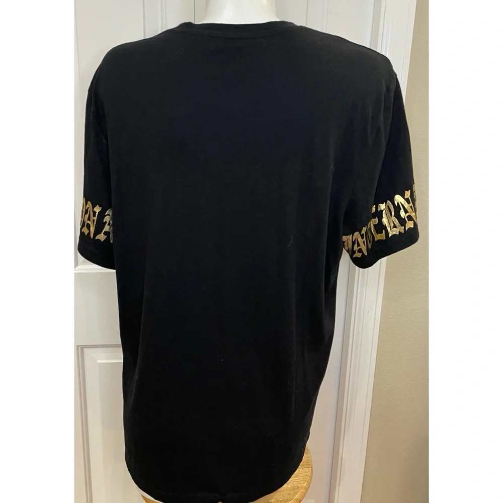 I.N.C Mens French Baroque Graphic T-Shirt Black Gold Paisley Geometric Medium - Picture 8 of 9